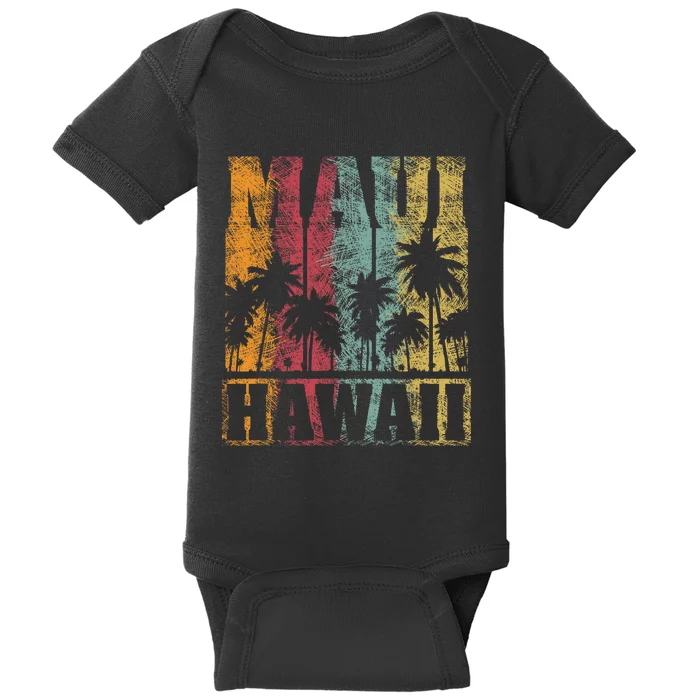 Retro Vintage Tropical Maui Hawaii Baby Bodysuit