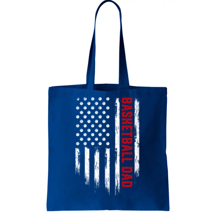 Retro Vintage Usa American Flag Basketball Dad Patriotic Gift Tote Bag