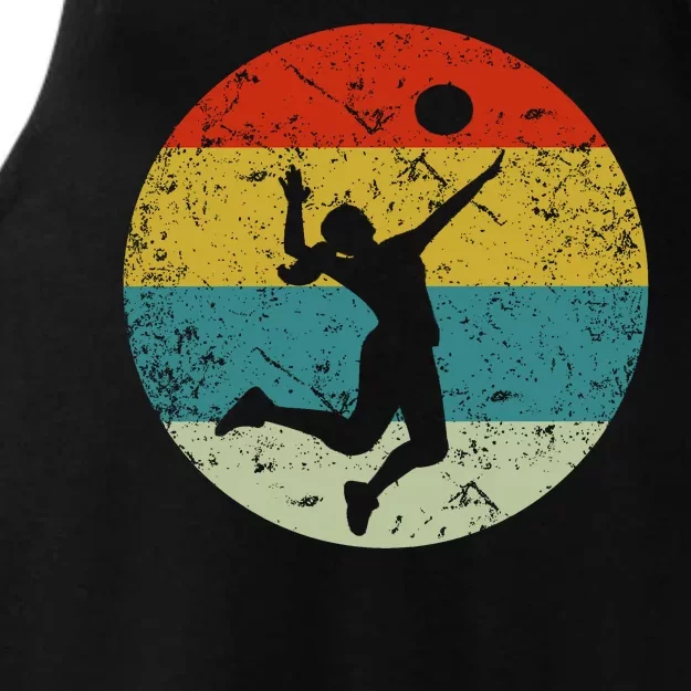 Retro Vintage Volleyball Ladies Tri-Blend Wicking Tank