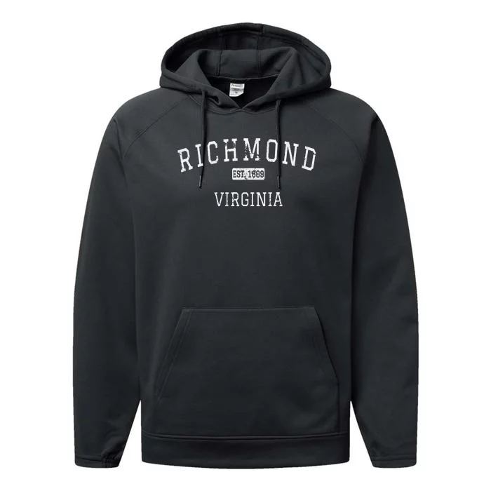 Richmond Virginia Va Vintage Performance Fleece Hoodie