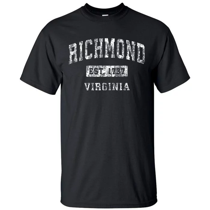 Richmond Virginia Va Vintage Established Sports Tall T-Shirt