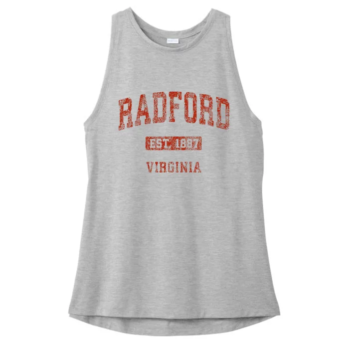 Radford Virginia Va Vintage Athletic Sports Ladies Tri-Blend Wicking Tank