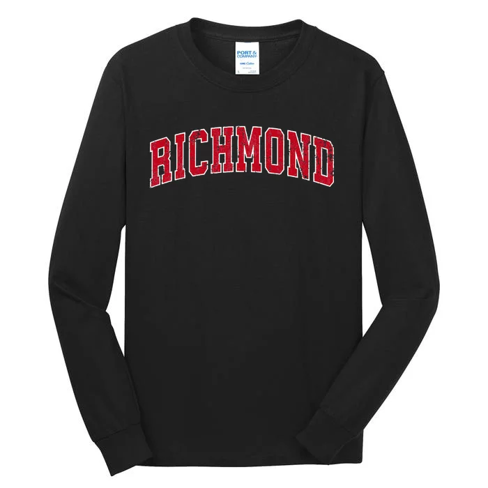 Richmond Virginia VA Vintage Sports Design Red Design Tall Long Sleeve T-Shirt