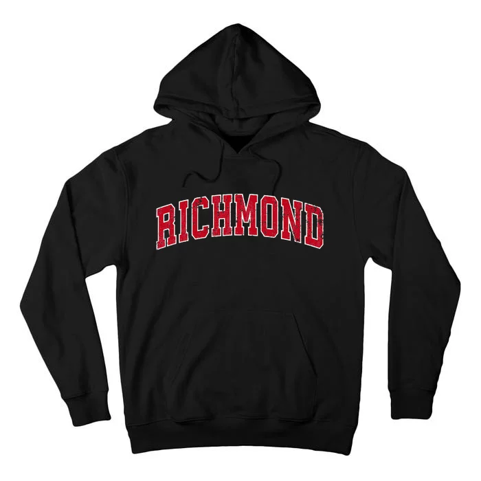 Richmond Virginia VA Vintage Sports Design Red Design Tall Hoodie