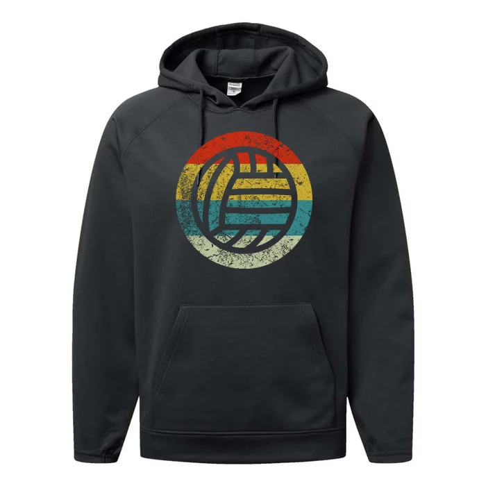 Retro Vintage Volleyball Performance Fleece Hoodie