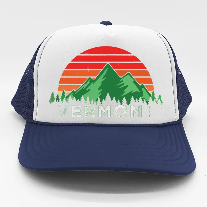 Retro Vintage Vermont Design Vermont Gift Trucker Hat