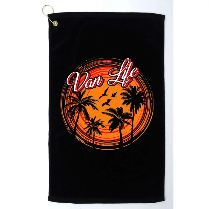 Retro Vintage Van Life Is The Real Adventure Platinum Collection Golf Towel