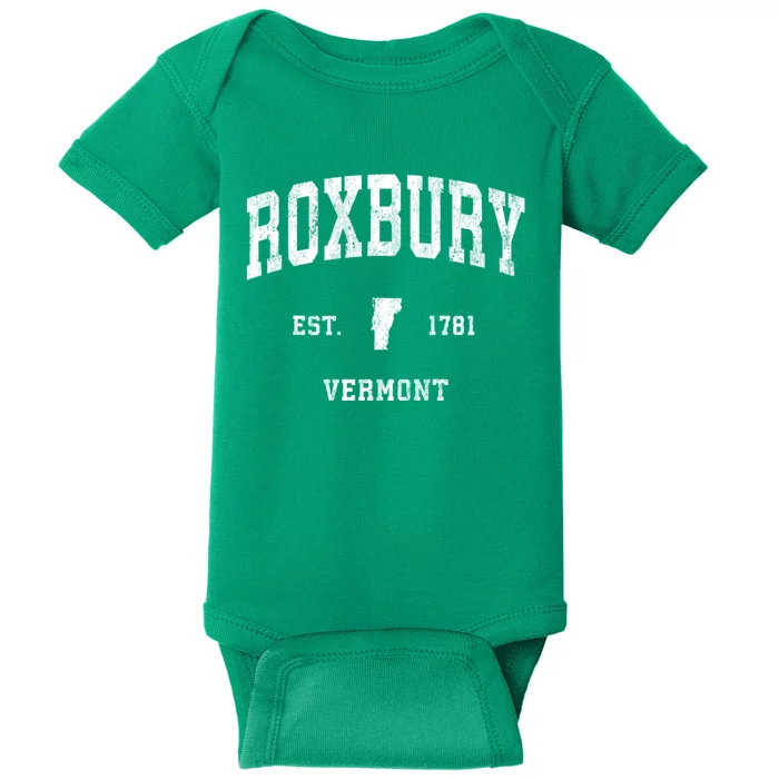 Roxbury Vermont Vt Vintage Athletic Baby Bodysuit