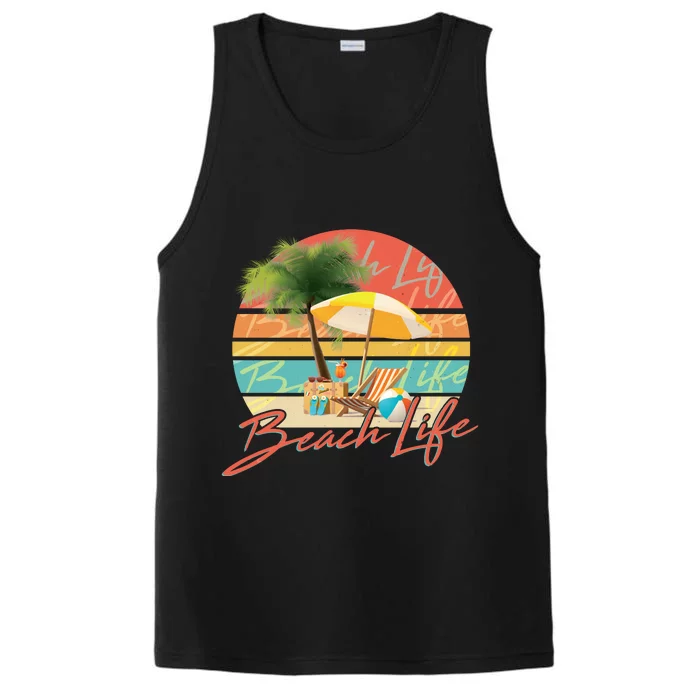 Retro Vintage Vacation Beach Life Performance Tank