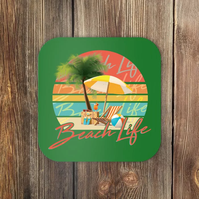 Retro Vintage Vacation Beach Life Coaster