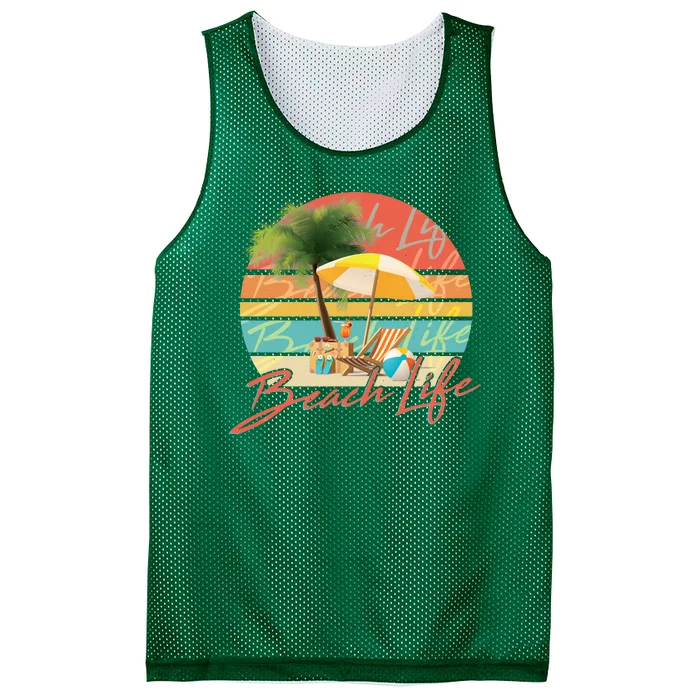 Retro Vintage Vacation Beach Life Mesh Reversible Basketball Jersey Tank