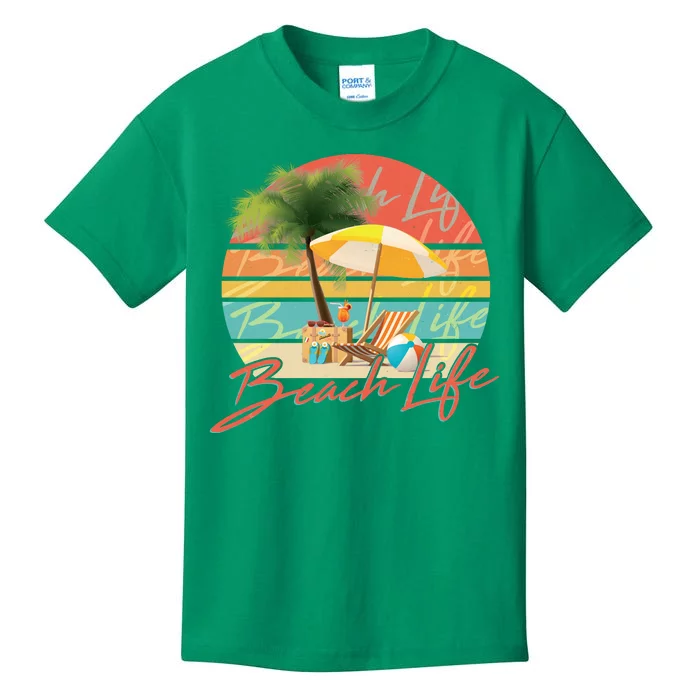 Retro Vintage Vacation Beach Life Kids T-Shirt