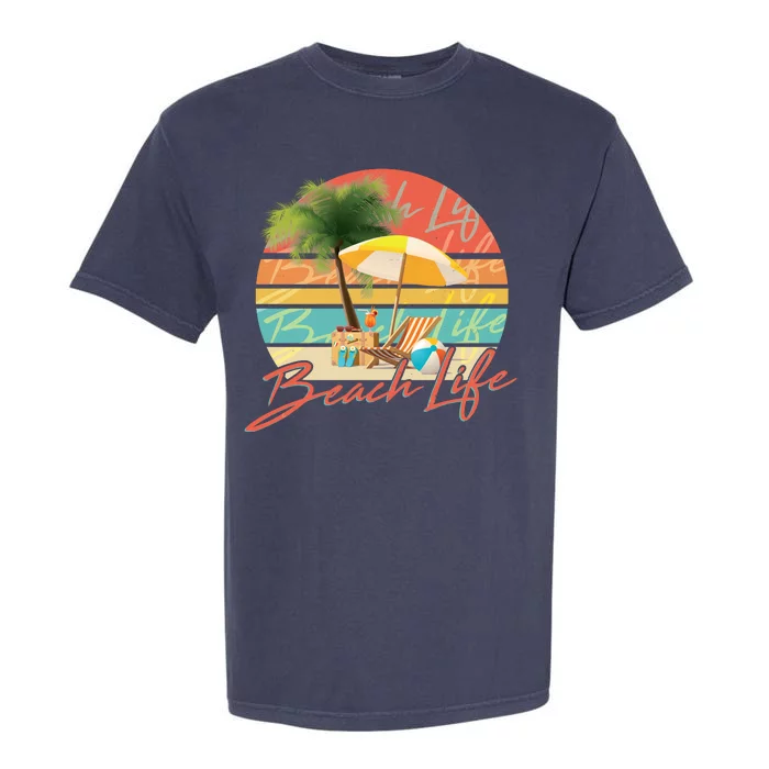 Retro Vintage Vacation Beach Life Garment-Dyed Heavyweight T-Shirt