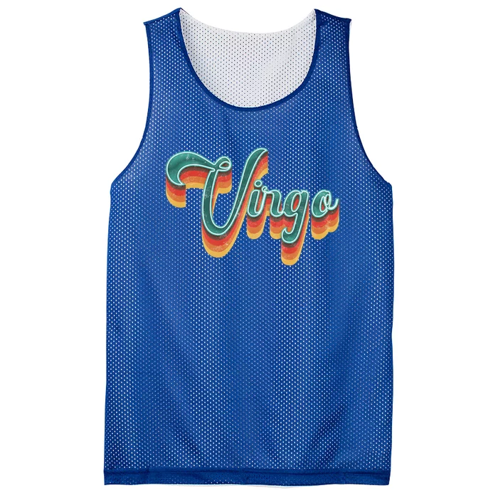 Retro Virgo Vintage Retro Style Virgo Zodiac Gift Mesh Reversible Basketball Jersey Tank