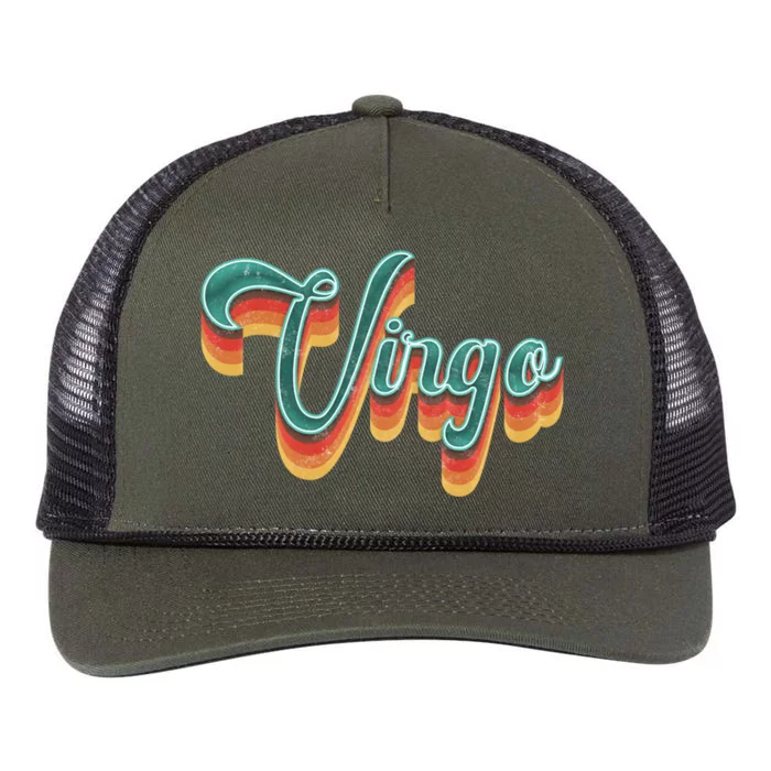 Retro Virgo Vintage Retro Style Virgo Zodiac Gift Retro Rope Trucker Hat Cap