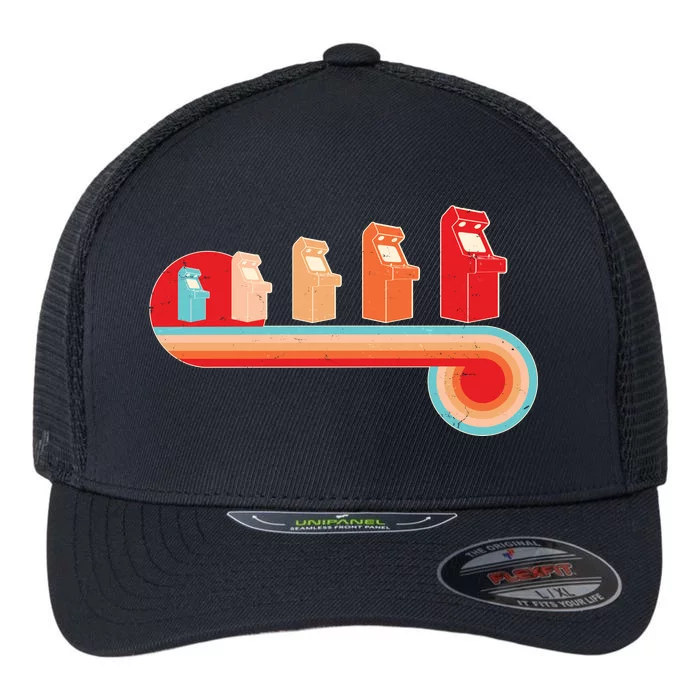 Retro Vintage Video Game Arcade Machines Flexfit Unipanel Trucker Cap