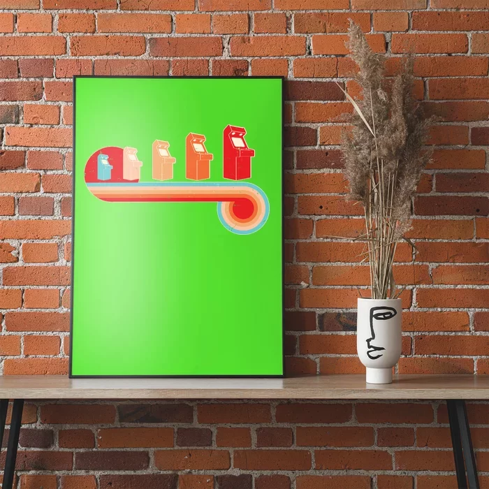 Retro Vintage Video Game Arcade Machines Poster