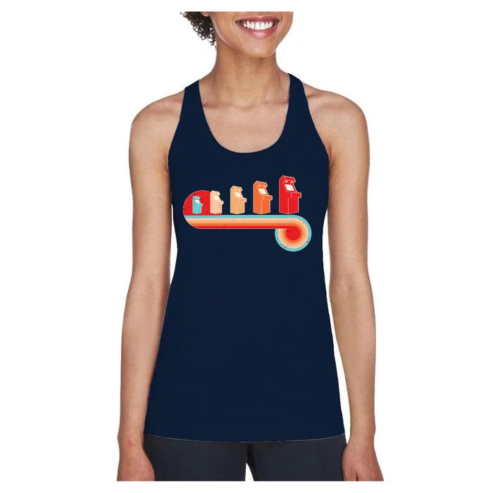 Retro Vintage Video Game Arcade Machines Women's Racerback Tank