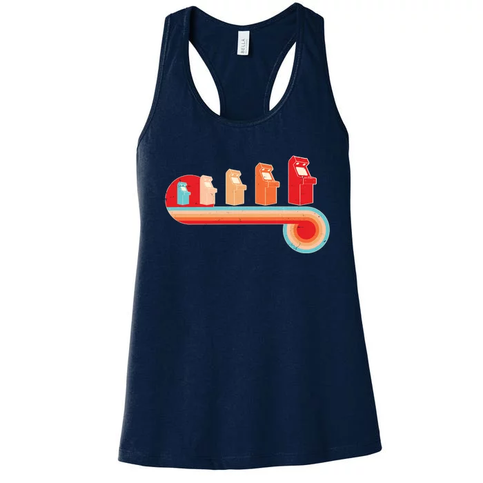 Retro Vintage Video Game Arcade Machines Women's Racerback Tank