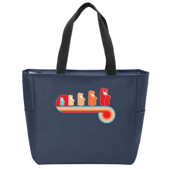 Retro Vintage Video Game Arcade Machines Zip Tote Bag