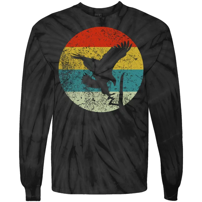 Retro Vintage Vulture Tie-Dye Long Sleeve Shirt