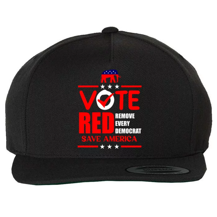 Republican Voter Vote Red Remove Democrat Save America Wool Snapback Cap