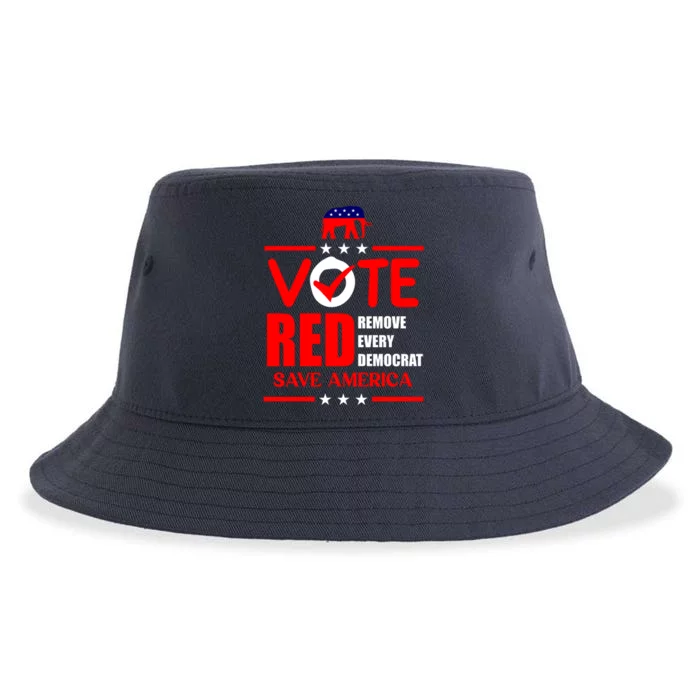 Republican Voter Vote Red Remove Democrat Save America Sustainable Bucket Hat