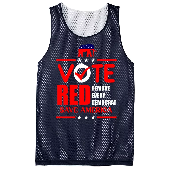 Republican Voter Vote Red Remove Democrat Save America Mesh Reversible Basketball Jersey Tank