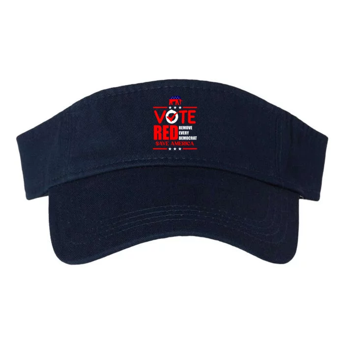 Republican Voter Vote Red Remove Democrat Save America Valucap Bio-Washed Visor