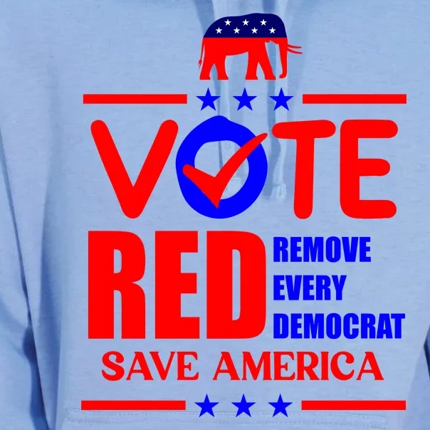 Republican Voter Vote Red Remove Democrat Save America Unisex Surf Hoodie