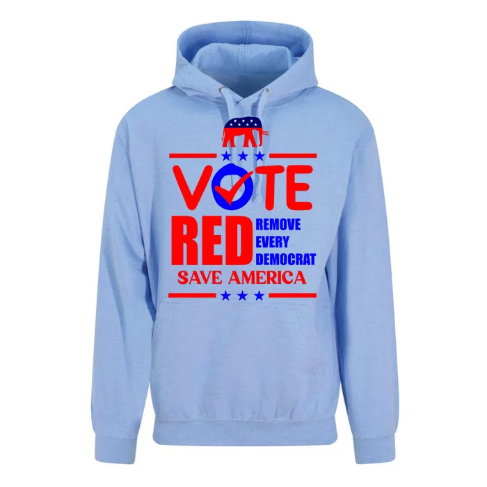 Republican Voter Vote Red Remove Democrat Save America Unisex Surf Hoodie