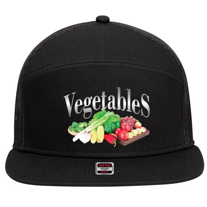 Retro Vintage Vegetables 7 Panel Mesh Trucker Snapback Hat