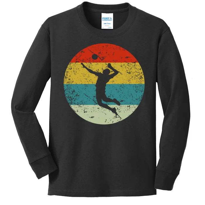 Retro Vintage Volleyball Kids Long Sleeve Shirt