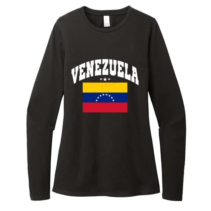 Retro Venezuela Vintage Flag Throwback Gift Womens CVC Long Sleeve Shirt