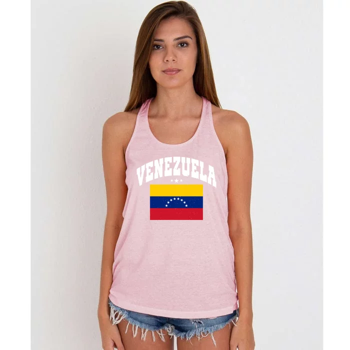 Retro Venezuela Vintage Flag Throwback Gift Women's Knotted Racerback Tank