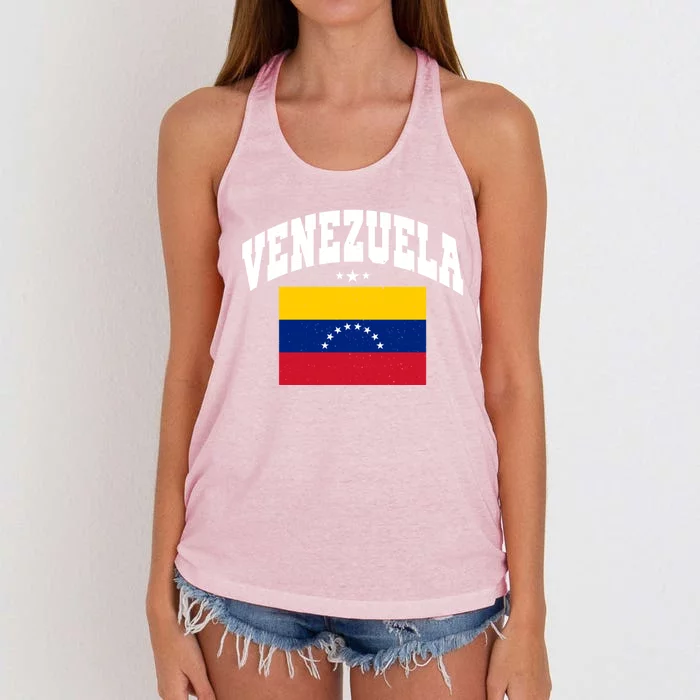 Retro Venezuela Vintage Flag Throwback Gift Women's Knotted Racerback Tank