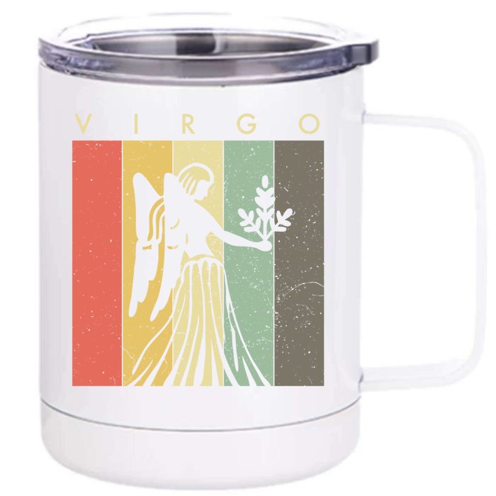 Retro Vintage Virgo Zodiac Gift Front & Back 12oz Stainless Steel Tumbler Cup