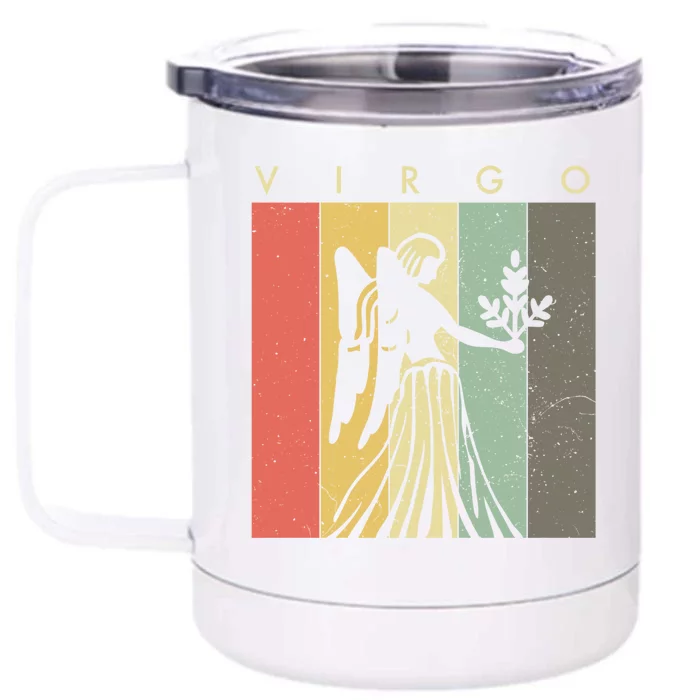 Retro Vintage Virgo Zodiac Gift Front & Back 12oz Stainless Steel Tumbler Cup