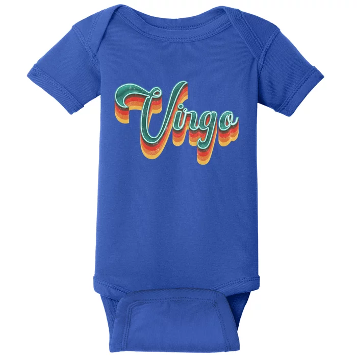 Retro Virgo Vintage Retro Style Virgo Zodiac Great Gift Baby Bodysuit