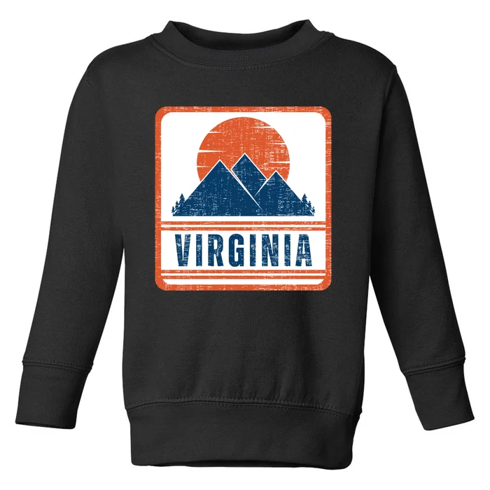 Retro Vintage Virginia USA Mountain Gift For Men Toddler Sweatshirt