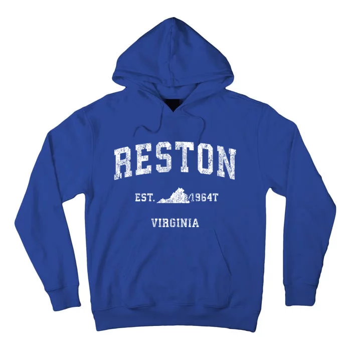 Reston Virginia Va Vintage Established Athletic Sports Design Tall Hoodie