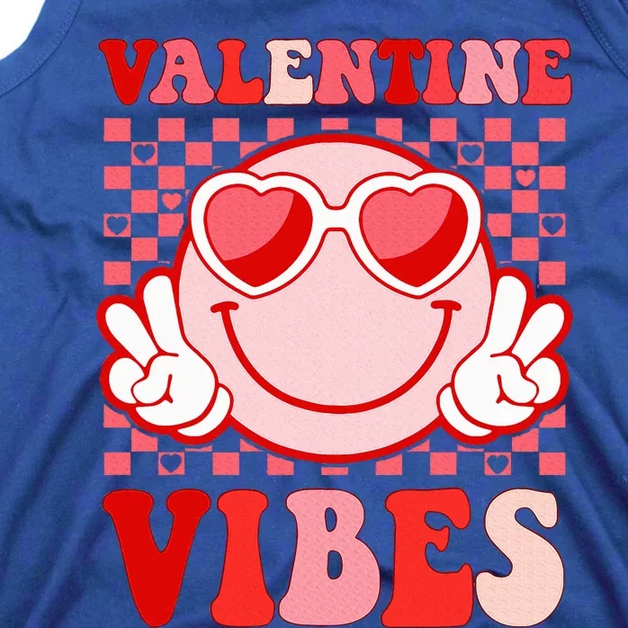 Retro Valentine Vibes Hippie Heart Valentines Day Tank Top