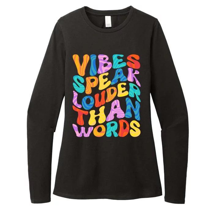 Retro Vintage Vibes Speak Louder Than Words Womens CVC Long Sleeve Shirt