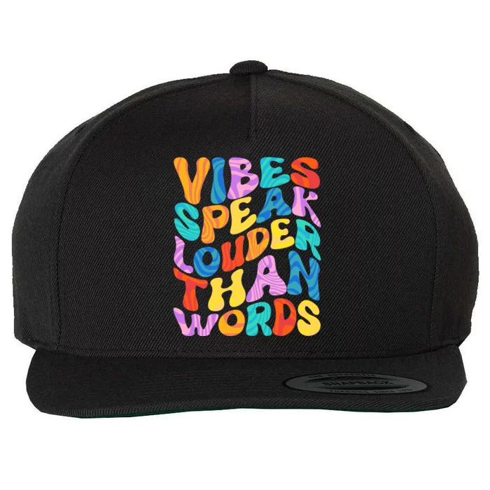 Retro Vintage Vibes Speak Louder Than Words Wool Snapback Cap