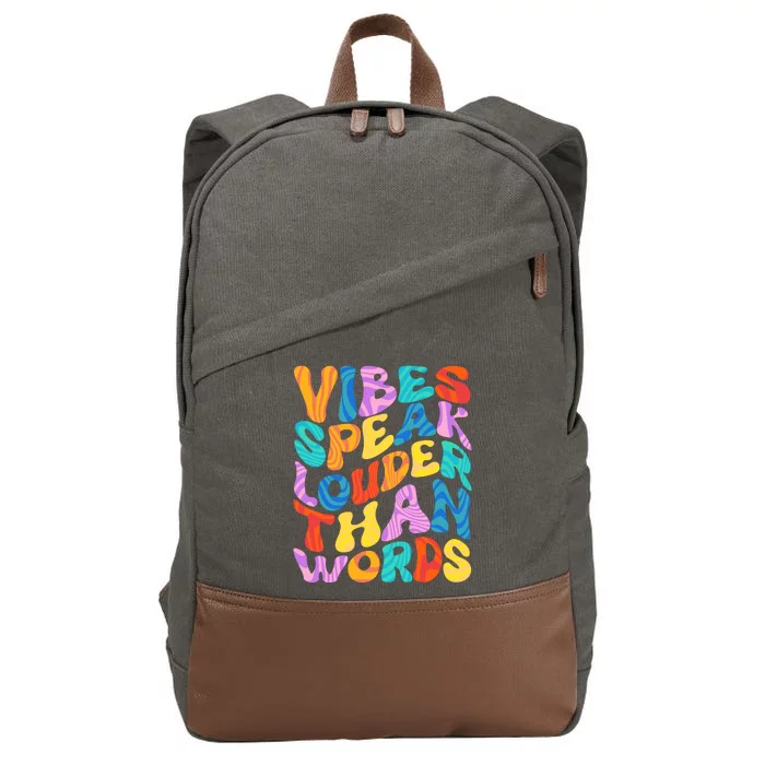 Retro Vintage Vibes Speak Louder Than Words Cotton Canvas Backpack