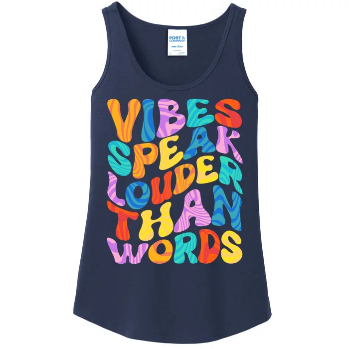 Retro Vintage Vibes Speak Louder Than Words Ladies Essential Tank