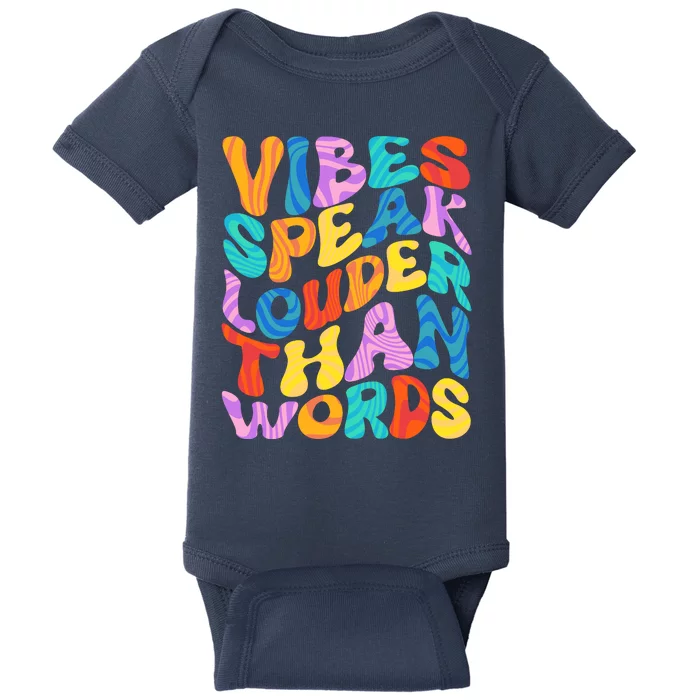 Retro Vintage Vibes Speak Louder Than Words Baby Bodysuit