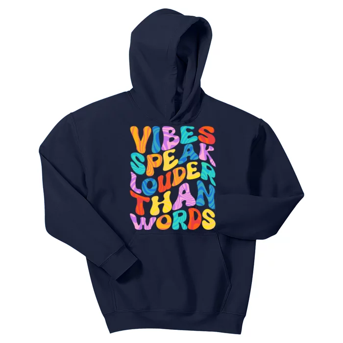 Retro Vintage Vibes Speak Louder Than Words Kids Hoodie