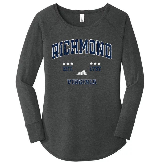 Richmond Virginia Vintage Athletic Sports Souvenir Women's Perfect Tri Tunic Long Sleeve Shirt