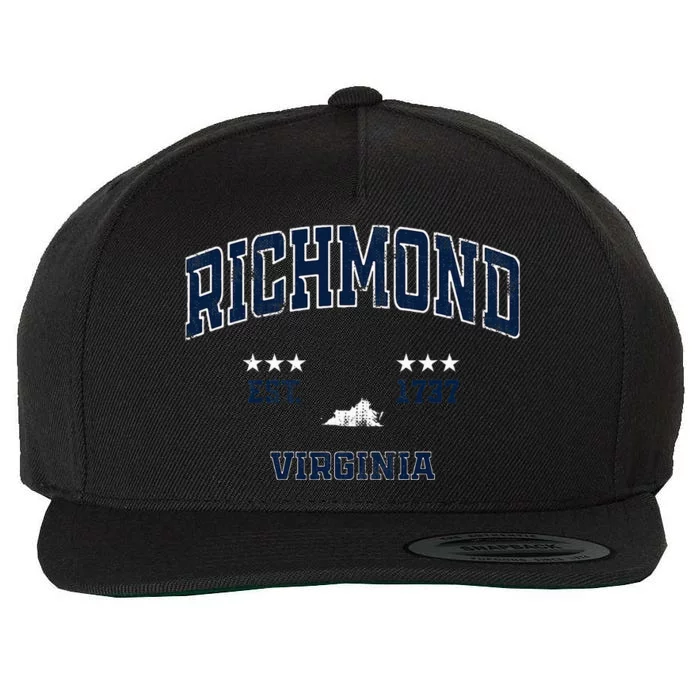 Richmond Virginia Vintage Athletic Sports Souvenir Wool Snapback Cap